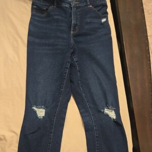 Levi's Dark Blue Distressed Boyfriend Jeans